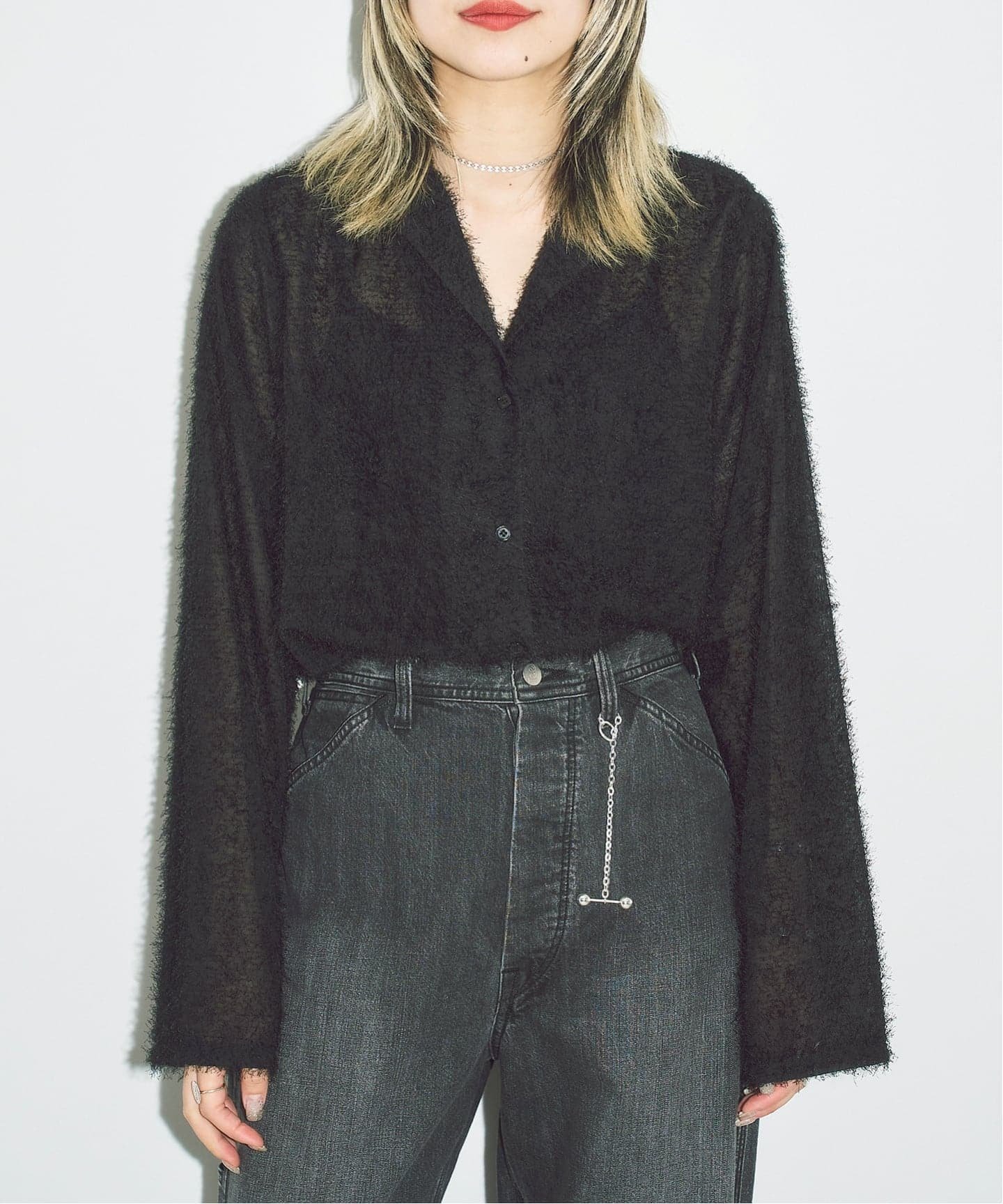 《予約》FRINGE シャツ シティーショップ トップス シャツ・ブラウス ホワイト ブラック
