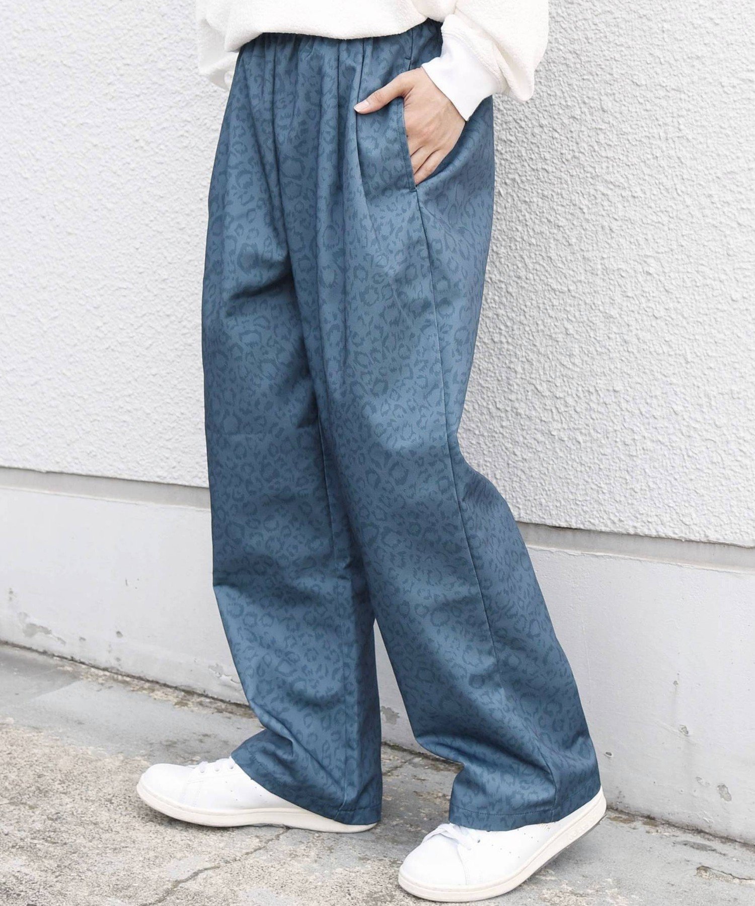 SHIPS any:＜洗濯機可能＞パターン プリント 2タック イージー パンツ◇ シップス パンツ その他のパンツ グレー ネイビー