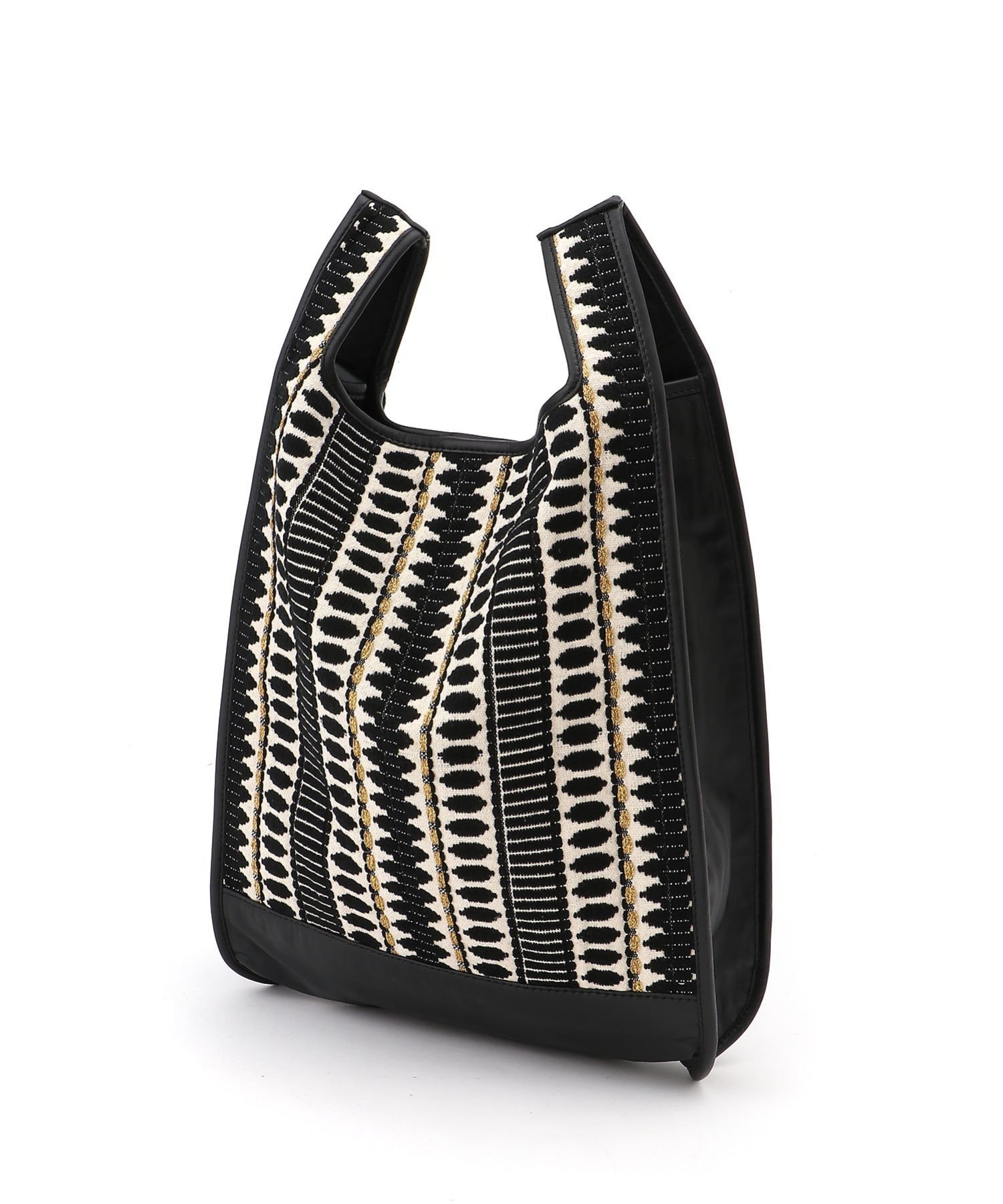 Swaraj Swaraj/JQコンボレザーBAG スワラージ バッグ トートバッグ ブラック ブラウン