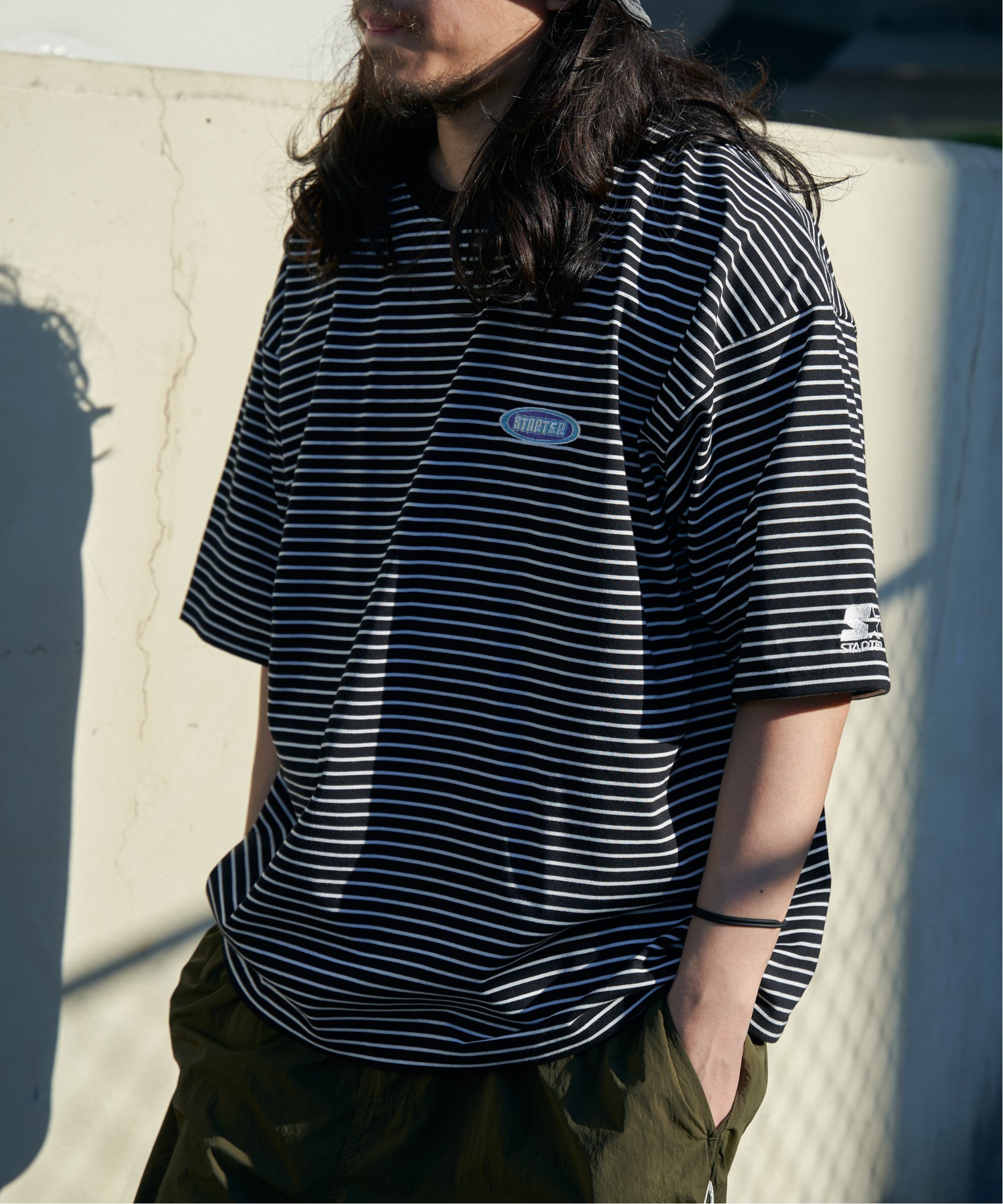 楽天Rakuten Fashion【SALE／12％OFF】VENCE share style MENs STARTER BLACK LABEL スターターブラックレーベル ボーダー刺繍Tシャツ ヴァンス エクスチェンジ トップス カットソー・Tシャツ ホワイト グレー ネイビー【送料無料】