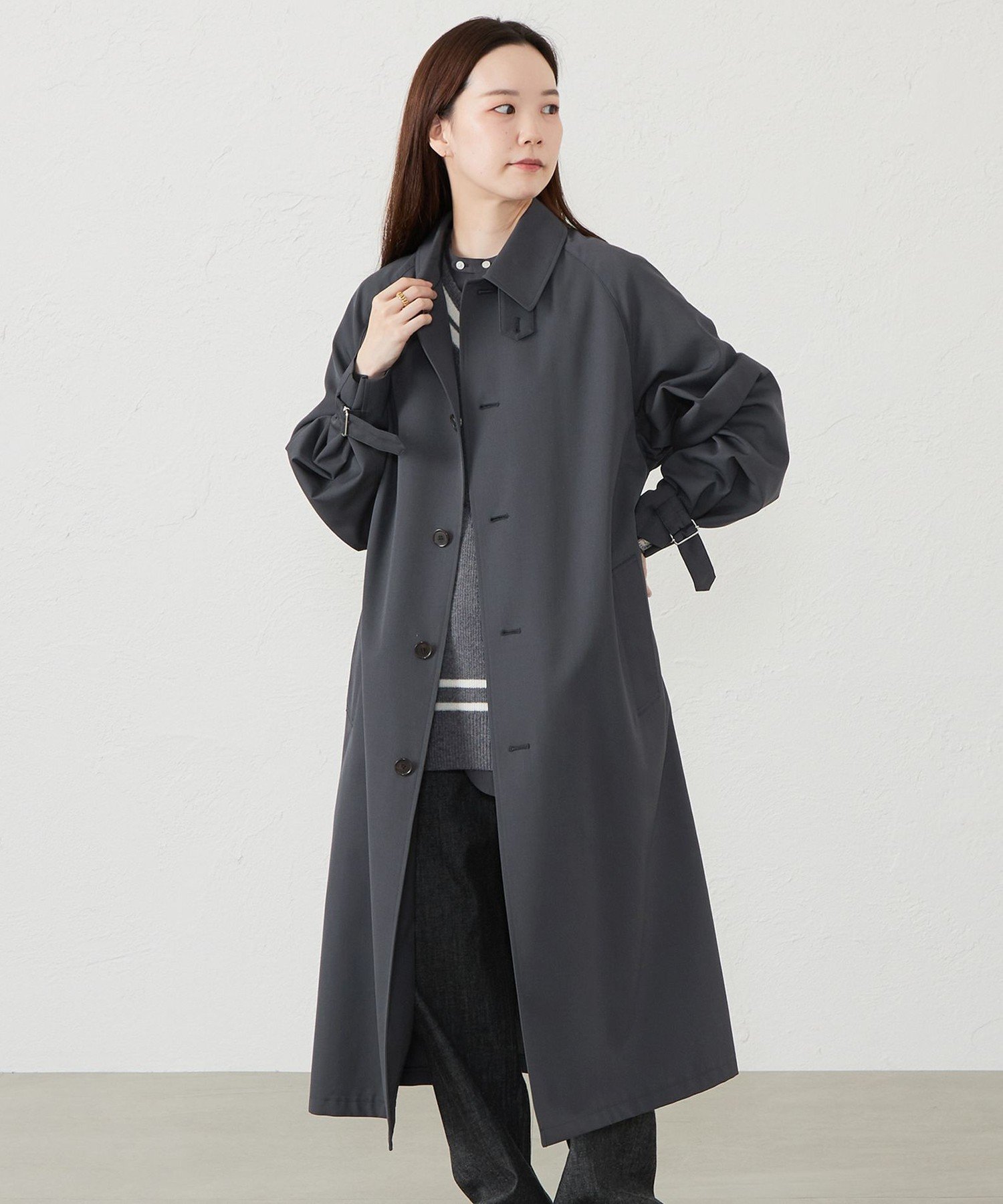 マッキントッシュ コート レディース MACKINTOSH PHILOSOPHY GREY LABEL 【CRAWLEY(クローリー)】ウールギャバジン マッキントッシュ フィロソフィー ジャケット・アウター ステンカラーコート グレー ベージュ【送料無料】