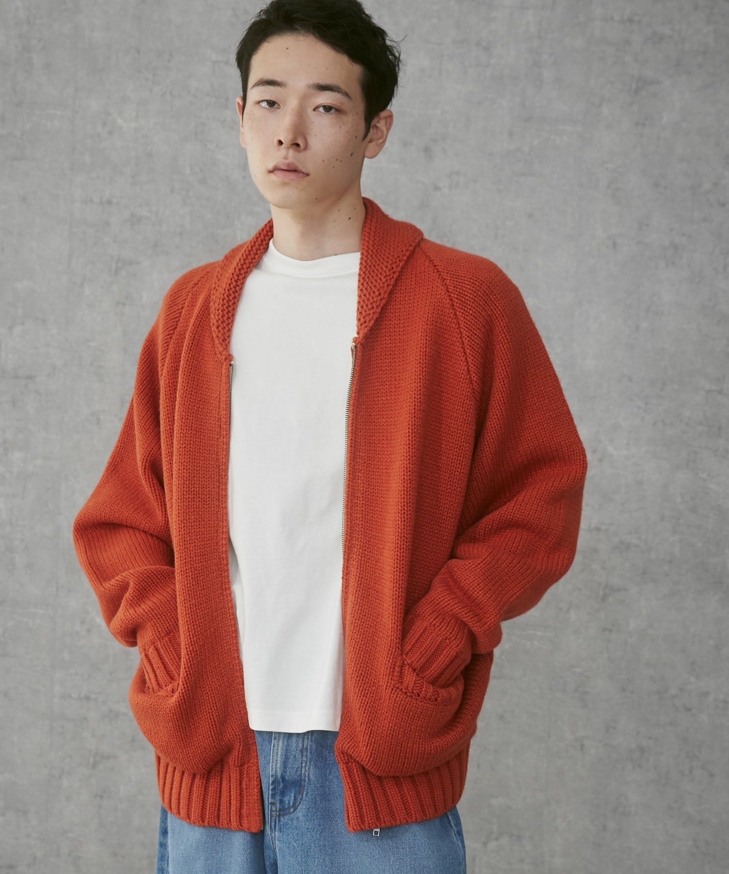 【SALE/50%OFF】WEGO MEN'S カウチンニットカーディガン ウィゴー トップス ニット オレンジ ブラック【送料無料】