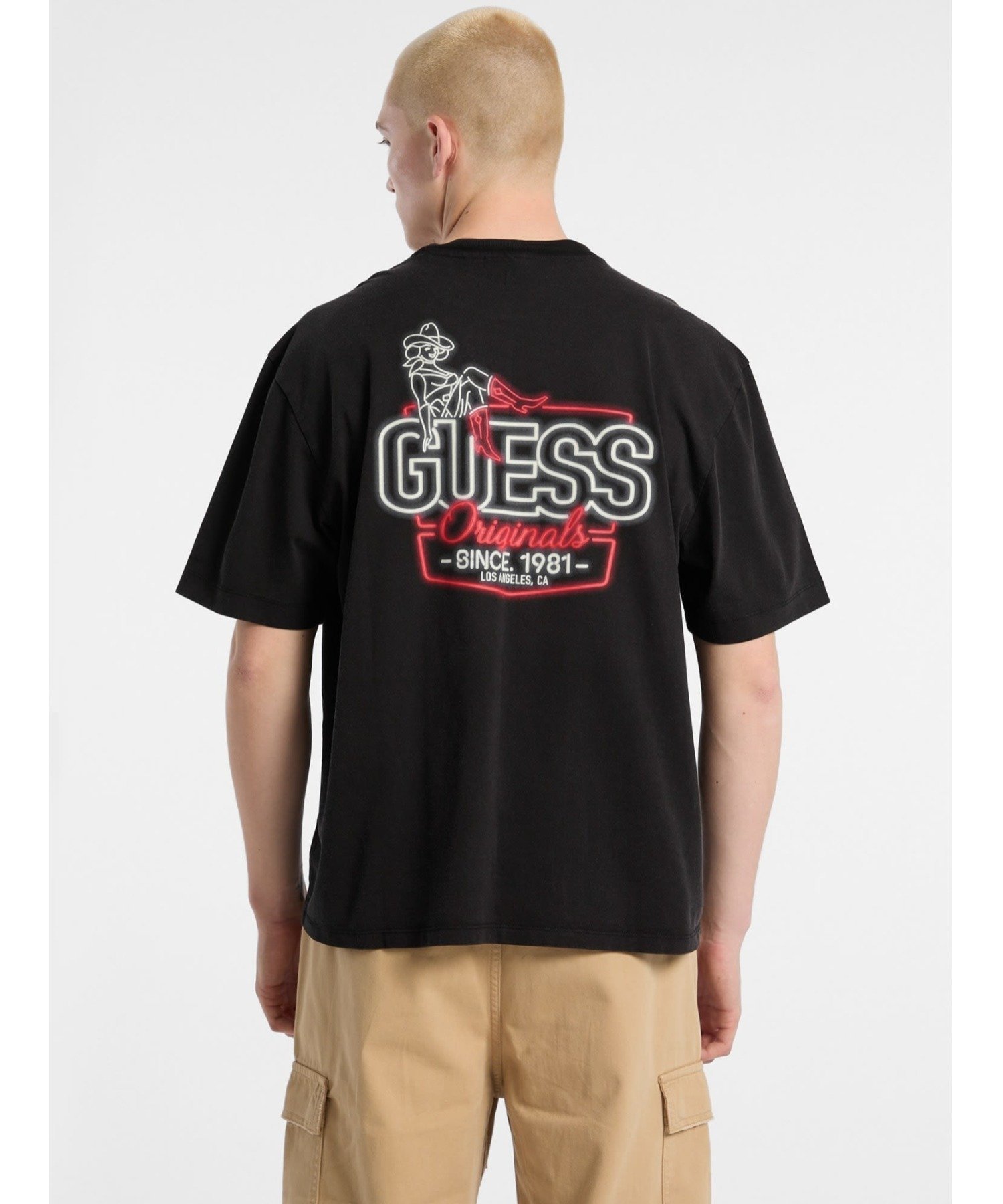 【SALE／50%OFF】GUESS Originals GUESS Originals 半袖Tシャツ (M)Classic Tee ゲス トップス カットソー・Tシャツ ホワイト ブラック