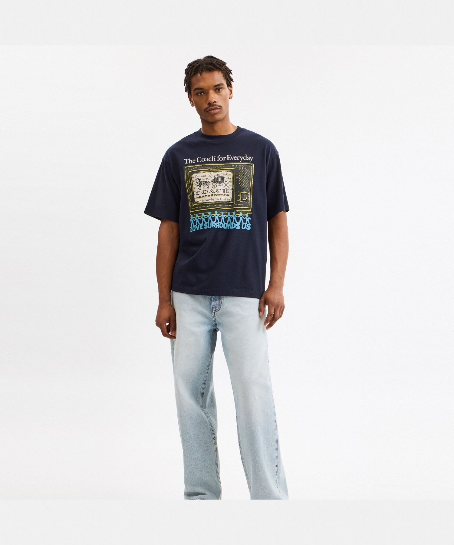 【SALE／20%OFF】COACH OUTLET 【公式】エブリデイ コラージュ リラックスド Tシャツ コーチ　アウトレット トップス カットソー・Tシャツ ブルー【送料無料】