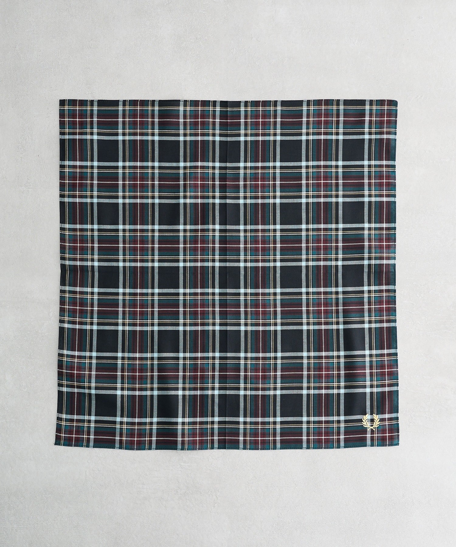 FRED PERRY/HANDKERCHIEF/フレッドペリー チェック ハンカチ カセットチャート ファッション雑貨 ハンカチ・ハンドタオル ブラック