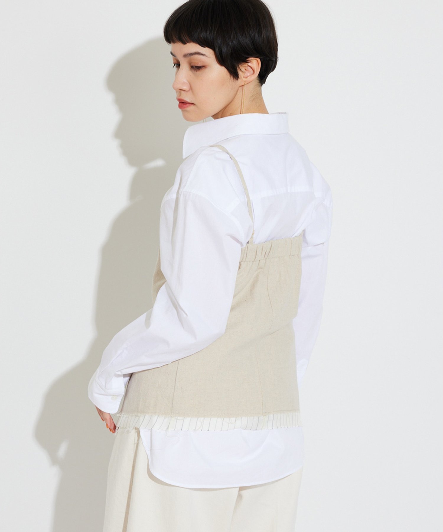 Whim Gazette 【THE PAUSE】キャミブラウス ウィム ガゼット トップス シャツ・ブラウス ベージュ ブラック