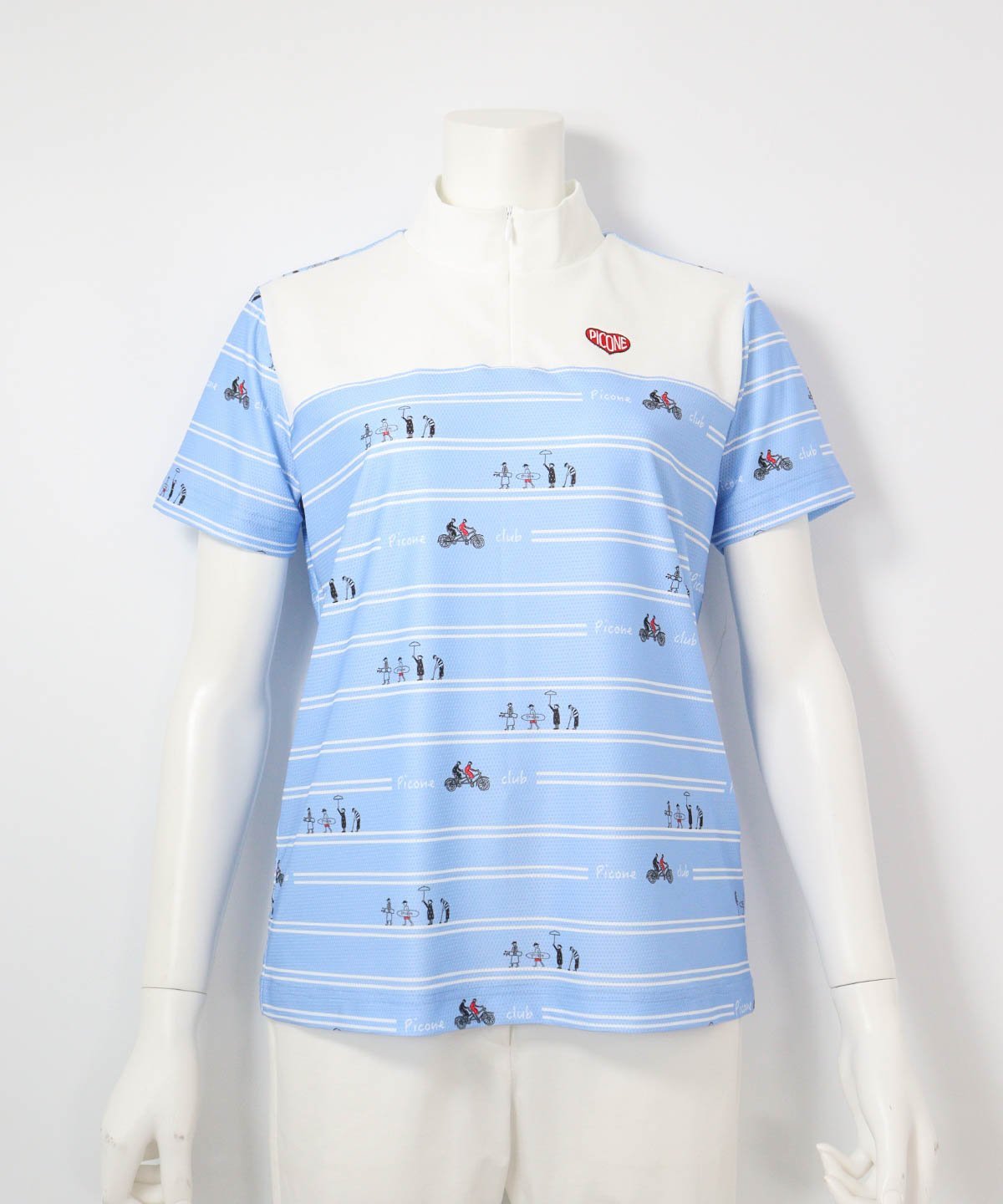 Picone Club 【ピッコーネクラブ公式】ピコボーダーUVジッププルオーバー ピッコーネクラブ トップス カットソー・Tシャツ ブルー ホワイト ブラック【送料無料】