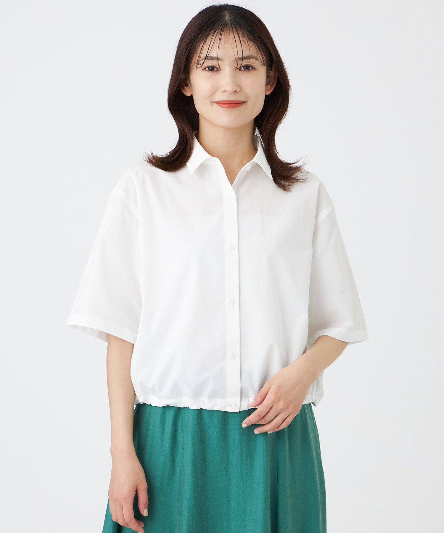 TRANS WORK 【L】【防汚性・UV・接触冷感・ウォッシャブル】ダントツオチール(R)ブラウス サンヨー エルサイズ トップス シャツ・ブラウス ブラック ホワイト