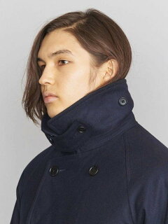 Flannel Padded Peacoat 1225-139-8920: Navy Flannel Padded Peacoat 1225-139-8920: Navy