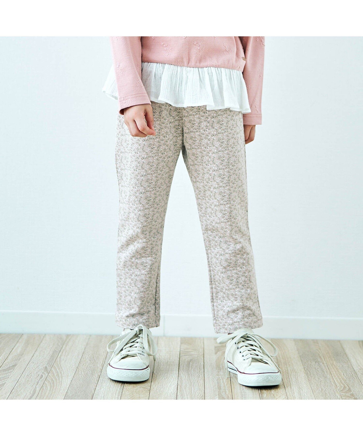 apres les cours ウエストフリル/7days Style pants 10分丈 エフオーオンラインストア パンツ その他のパンツ ベージュ ブルー グレー ホワイト パープル ピンク