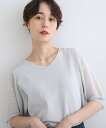 【SALE/60%OFF】INDIVI 【洗える】シアースリーブ Vネックニット インディヴィ トップス ニット グレー ブラック ブラウン パープル ブルー【送料無料】