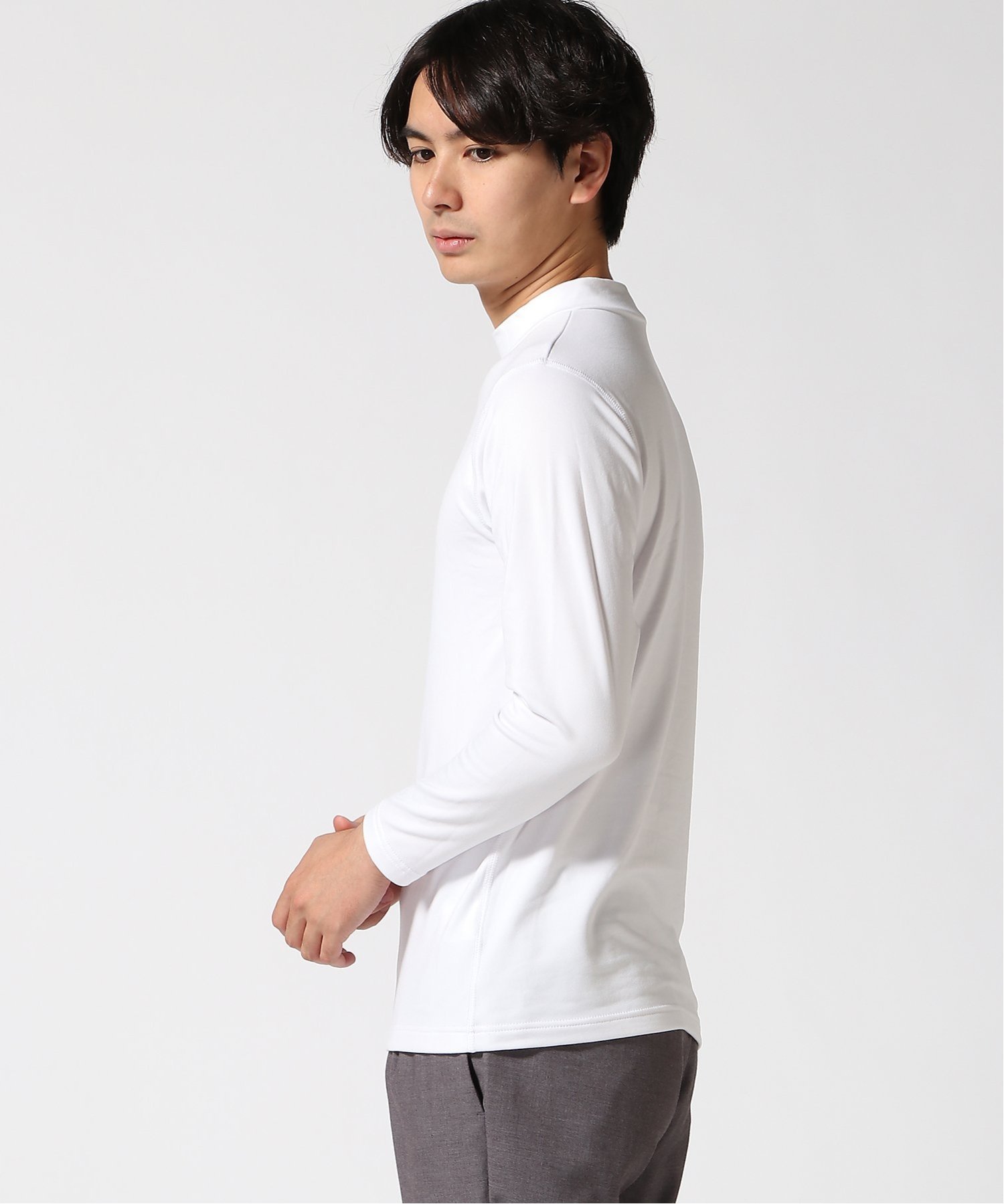 BLUE STANDARD BLUE STANDARD/(M)ふわもち あったか タートルネック ジーンズメイト インナー・ルームウェア その他のインナー・ルームウェア ブラック ホワイト