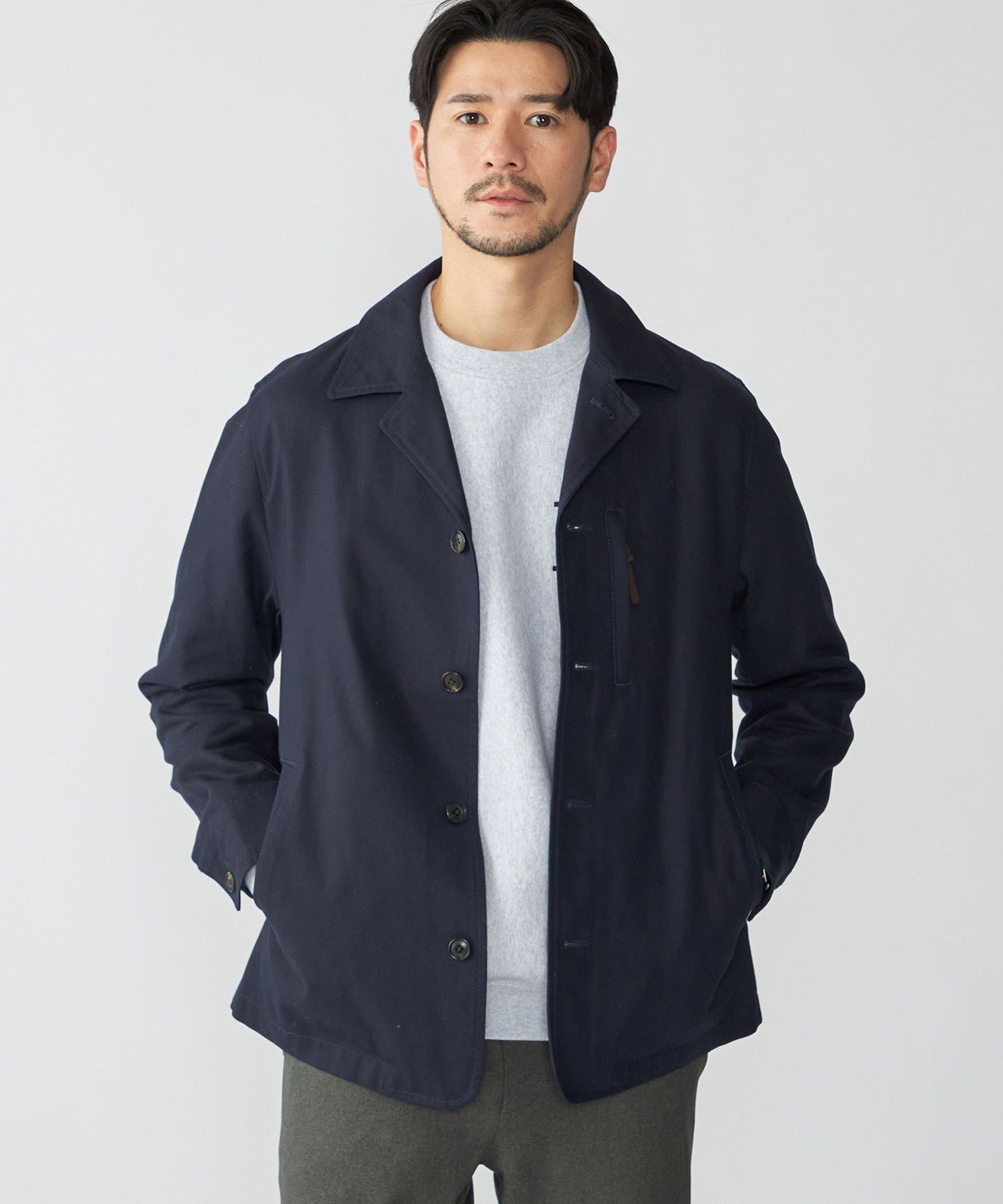 【SALE／40%OFF】SHIPS MEN SHIPS: ハイツイスト コットン オックス ユーティリティ ジャケット シップス ジャケット・アウター テーラードジャケット・ブレザー ネイビー ブラウン グレー【送料無料】