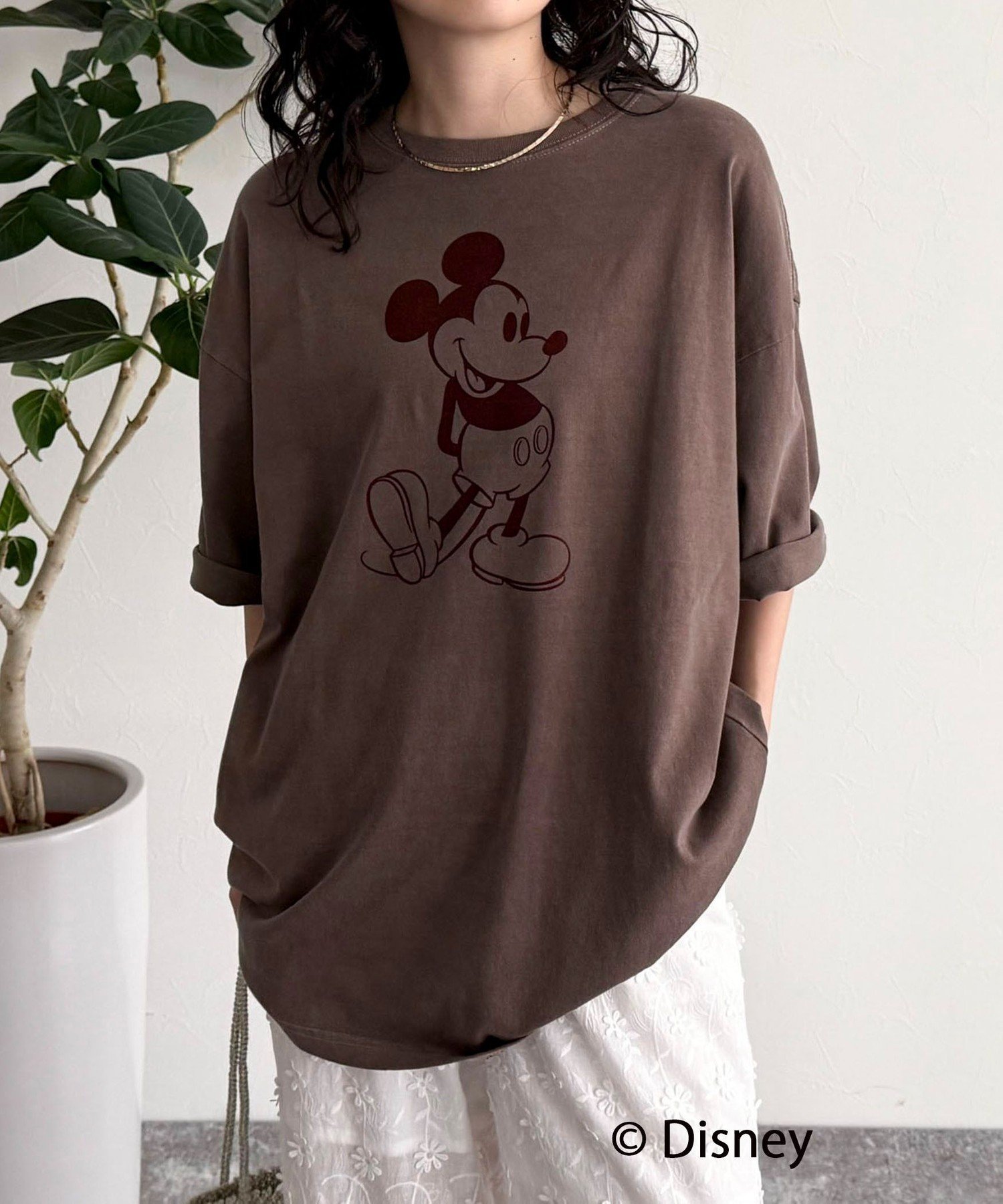 fredy emue 【GOOD ROCK SPEED/グッドロックスピード】Mickey フロッキープリントBIGTシャツ フレディ アンド グロスター トップス カットソー・Tシャツ グレー ブラウン【送料無料】のサムネイル