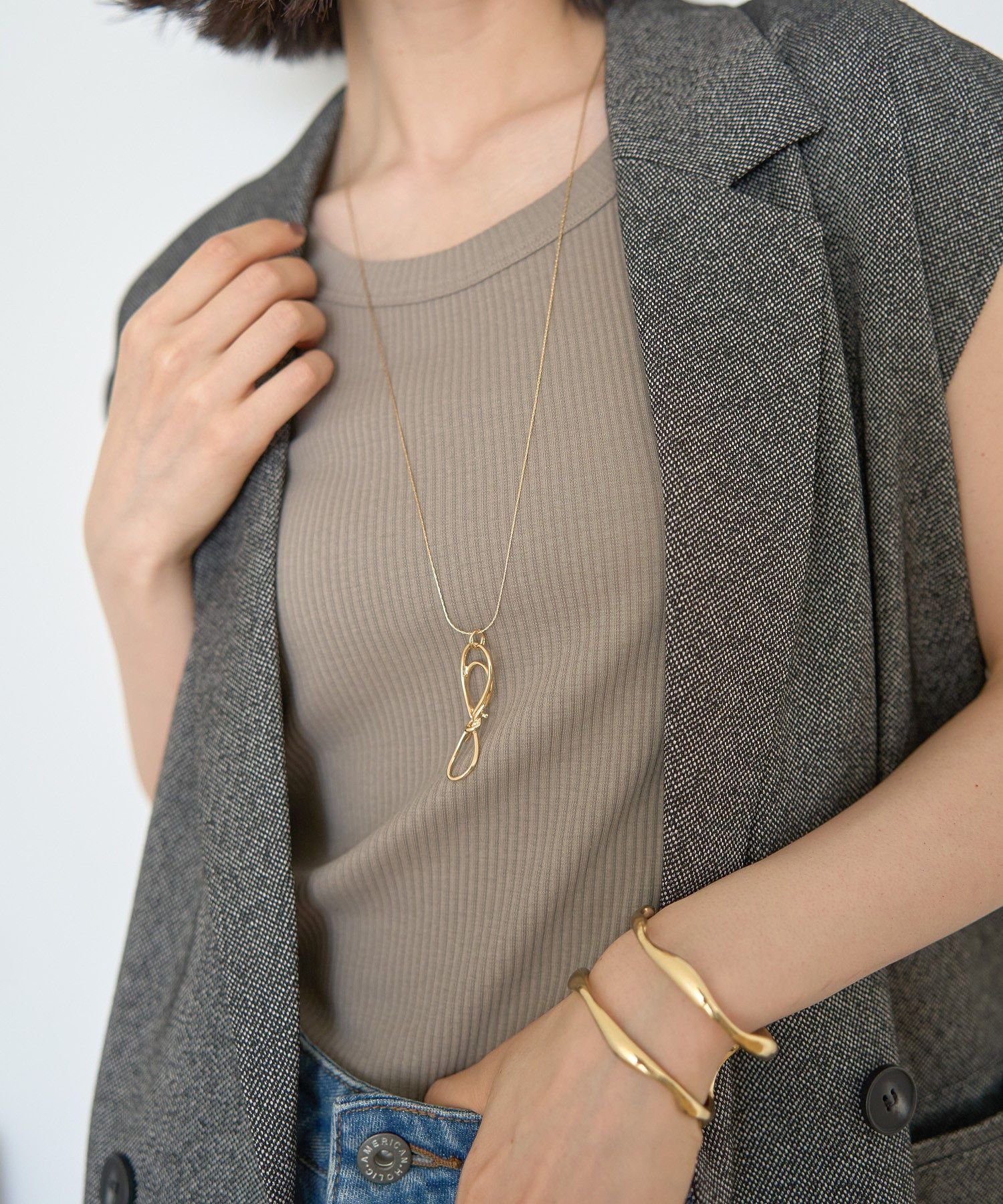 【SALE/35%OFF】AMERICAN HOLIC エイトノットネックレス アメリカンホリック アクセサリー・腕時計 ネックレス ゴールド