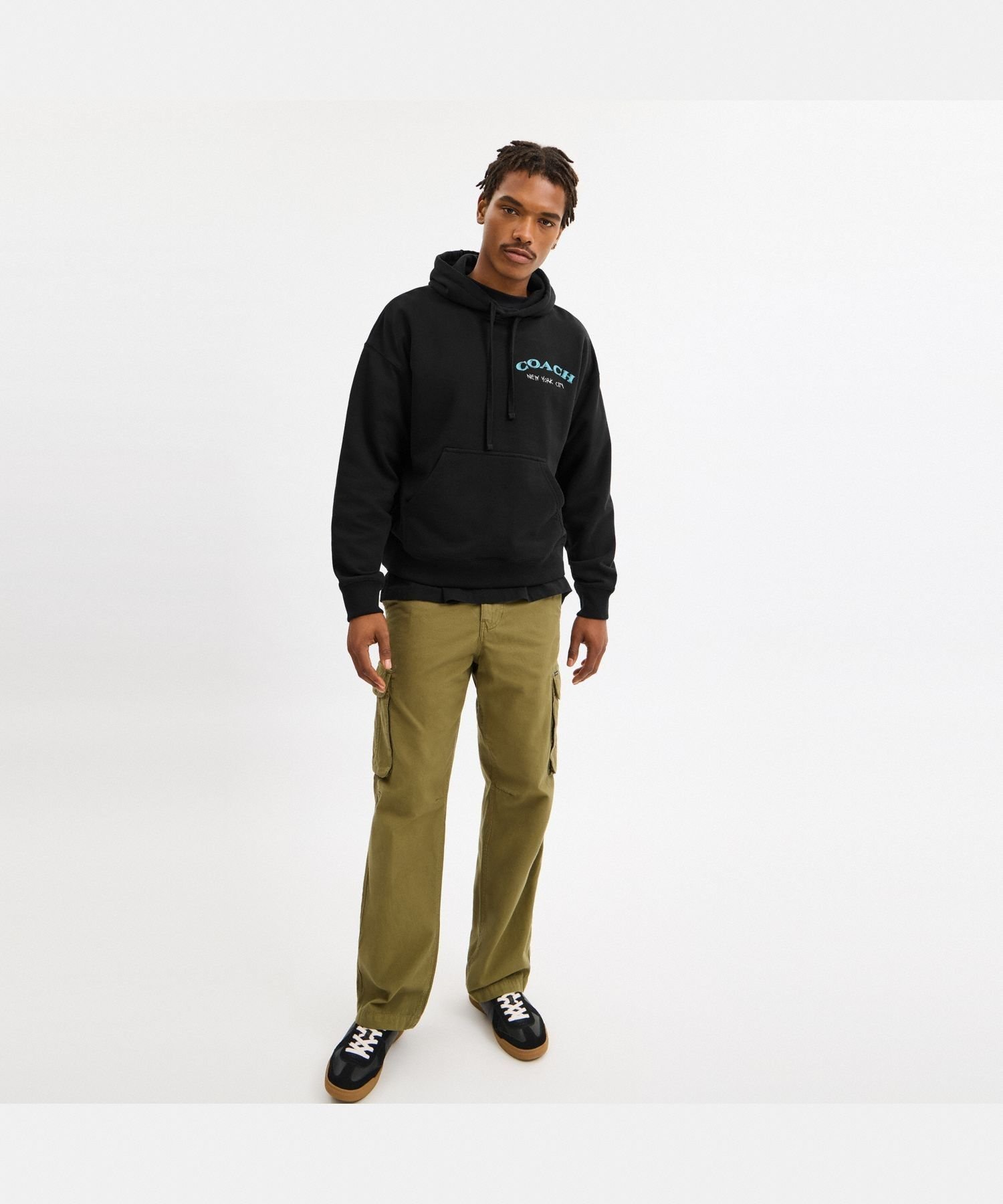 【SALE／20%OFF】COACH OUTLET 【公式】レザーウェア コラージュ リラックスド フーディー コーチ　アウトレット トップス パーカー・フーディー ブラック【送料無料】