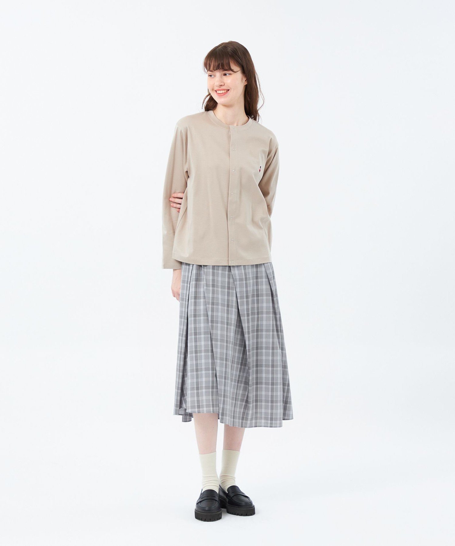 【SALE／45%OFF】MACKINTOSH PHILOSOPHY ランダムタックフレアチェックスカート マッキントッシュ フィロソフィー スカート その他のスカート グレー ベージュ【送料無料】