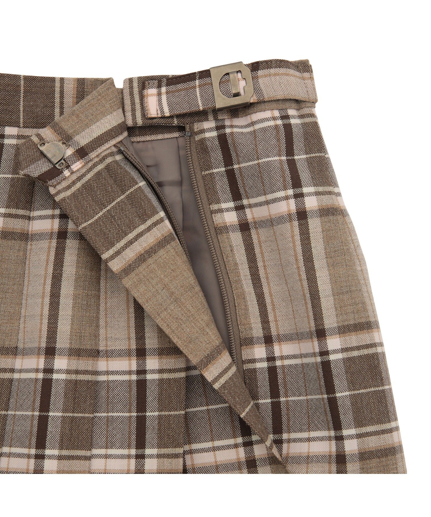 EASTBOY School スカート チェック 48cm丈 裏地付 女子 制服 学生服 イーストボーイ スカート ミディアムスカート グレー【送料無料】
