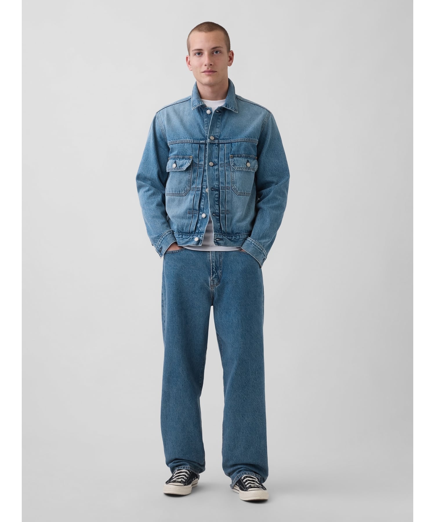 GAP (U)リラックスフィット アイコンデニムジャケット ギャップ ジャケット・アウター デニムジャケット ブルー【送料無料】