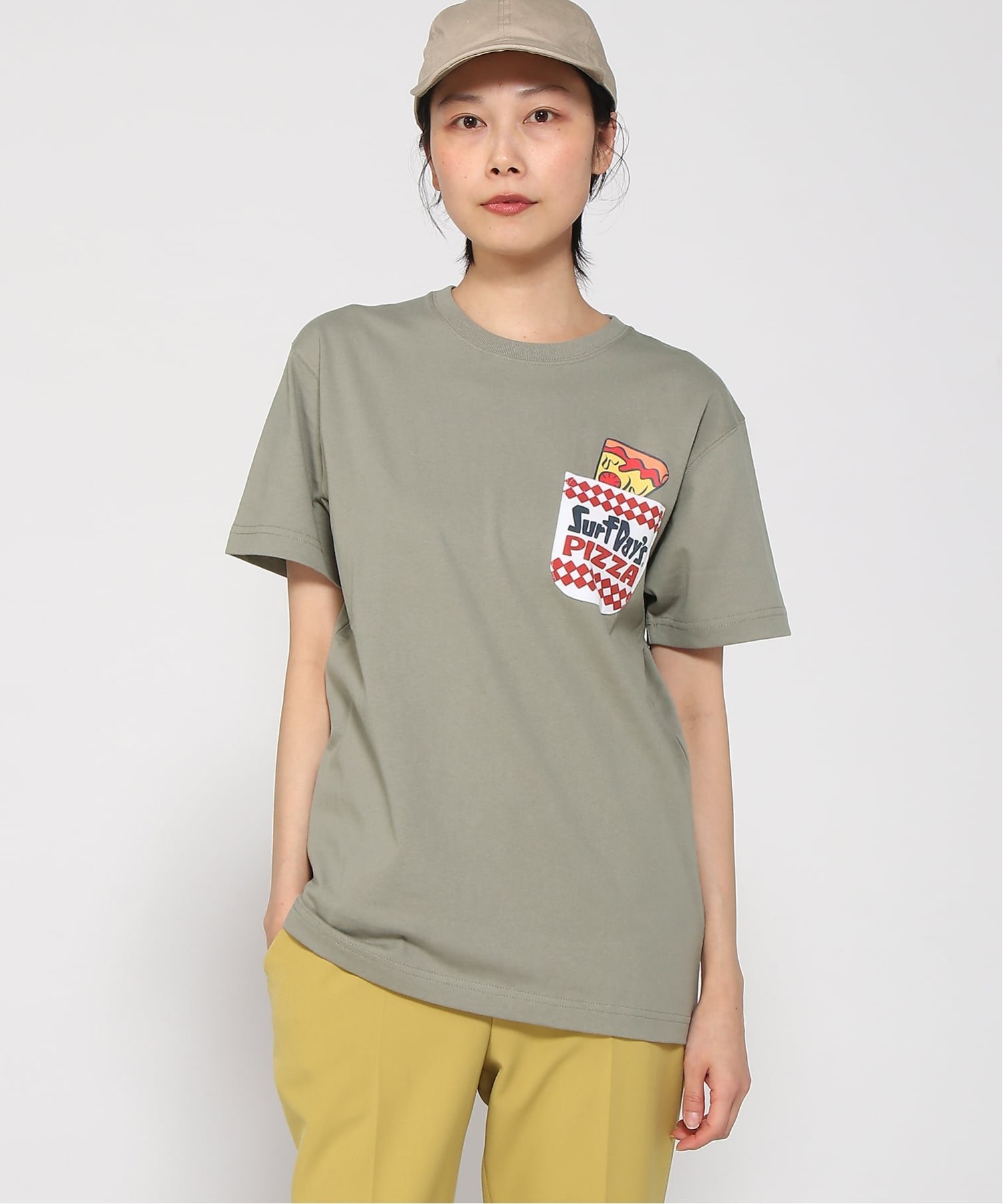 SURF DAY'S SURF DAY'S/(W)プリント SS TEE フララニハワイ トップス カットソー・Tシャツ ホワイト カーキグリーン