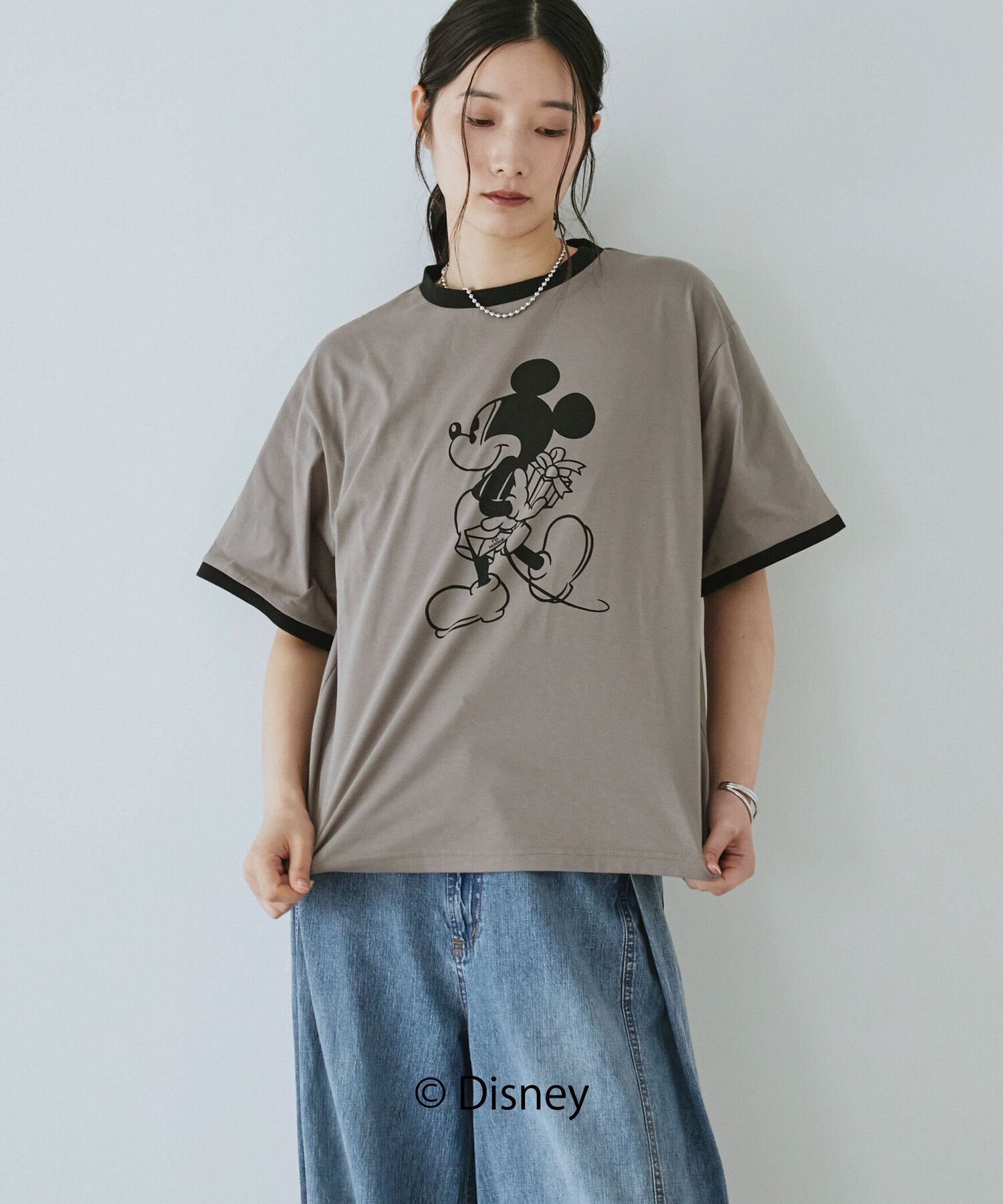 DOUX ARCHIVES限定商品【Disney】リンガーTee ドゥアルシーヴ トップス カットソー・Tシャツ ピンク