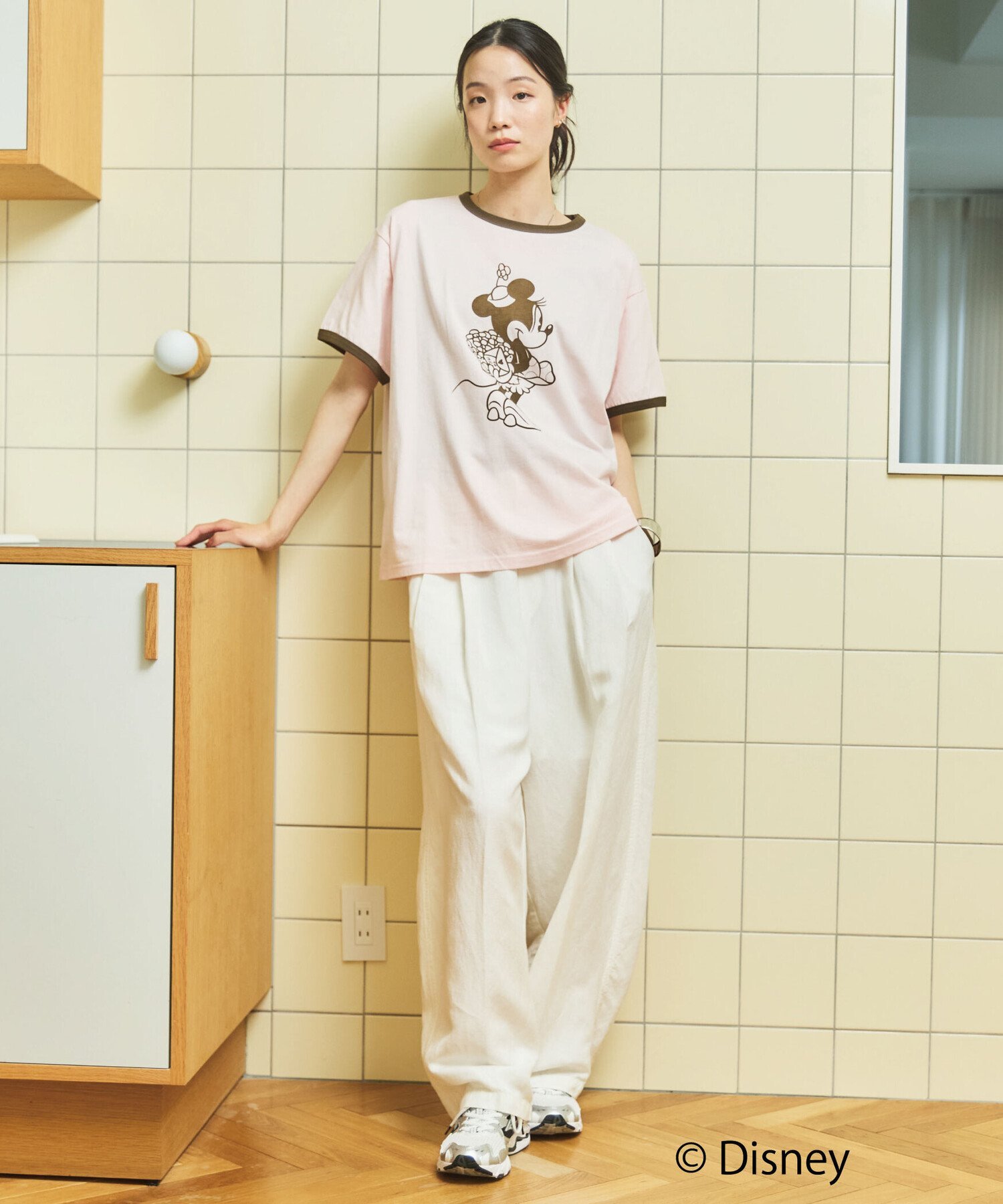 DOUX ARCHIVES限定商品【Disney】リンガーTee ドゥアルシーヴ トップス カットソー・Tシャツ ピンク