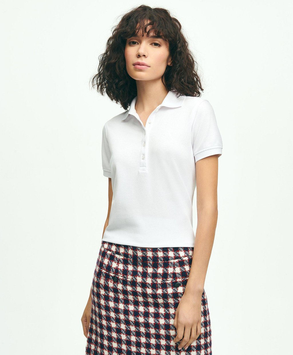 BROOKS BROTHERS (W)GF スーピマコットン ストレッチピケ ポロシャツ ブルックス ブラザーズ トップス ポロシャツ ホワイト【送料無料】のサムネイル