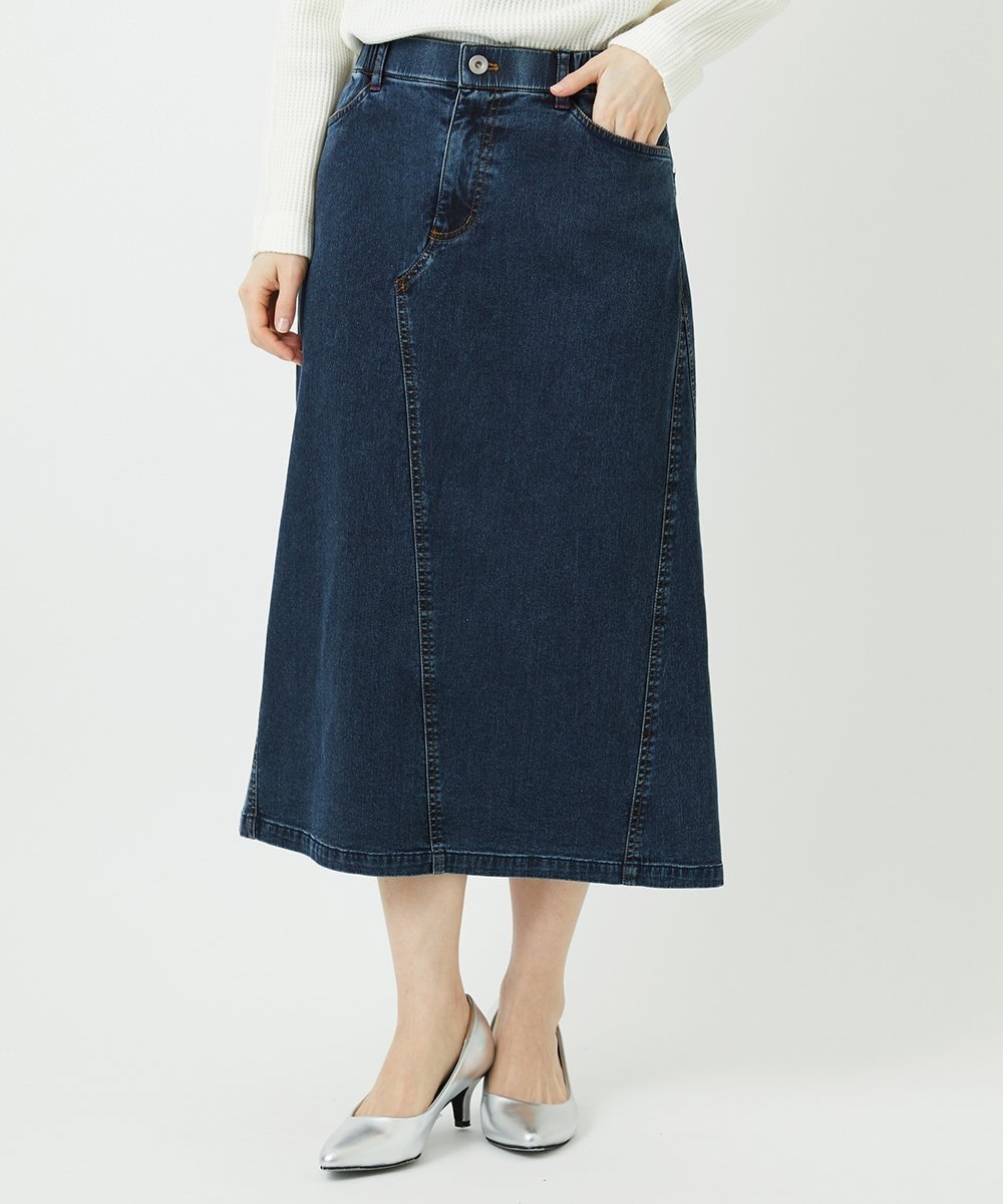 【SALE／50%OFF】GEORGES RECH（小さいサイズ） [セットアップ対応]ジャージーデニムセミタイトスカート メゾンドゥサンク スカート その他のスカート ブルー【送料無料】