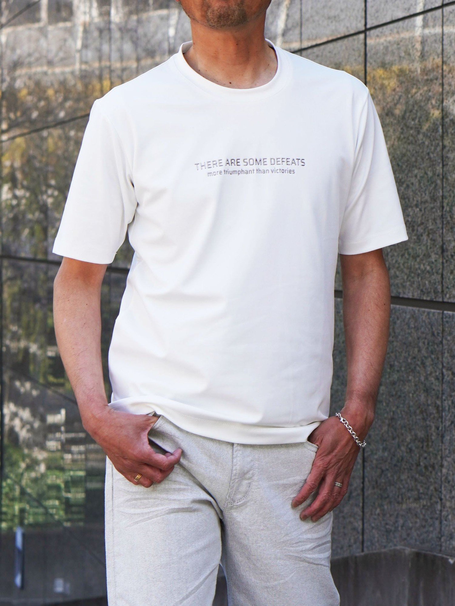 NICOLE selection メタルジェルロゴプリント ニコル トップス カットソー・Tシャツ ブルー ホワイト ブラック ネイビー グレー