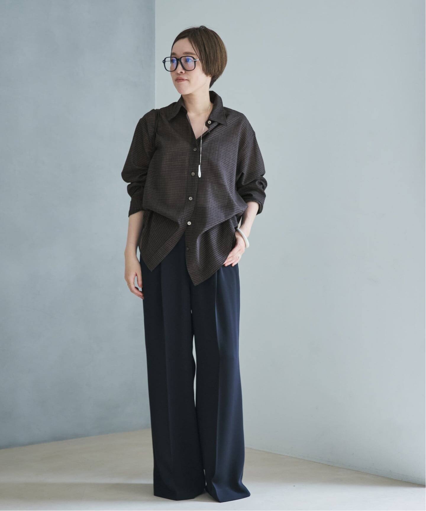 plage 《予約》CHECK シャツ プラージュ トップス シャツ・ブラウス グレー