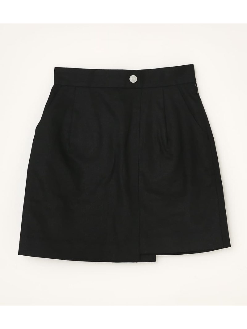 【SALE／50%OFF】LAGUA GEM ASYMMETRY MINI SK ラグア ジェム スカート ミニスカート ブラックのサムネイル