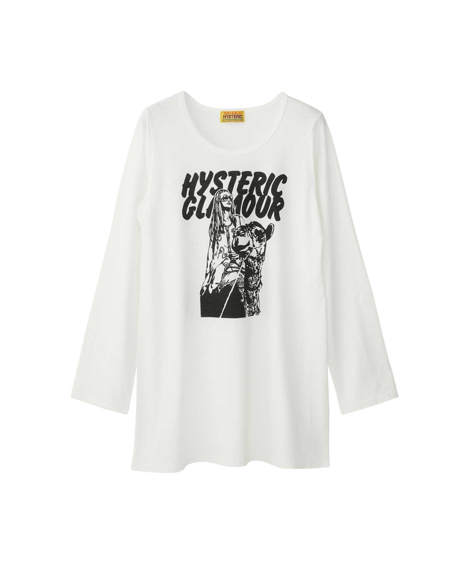 HYSTERIC GLAMOUR VISIT EGYPT Tシャツ ヒステリックグラマー トップス カットソー Tシャツ ホワイト パープル ブラック【送料無料】