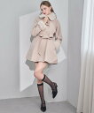 【SALE/10%OFF】MAJESTIC LEGON マルチwayフェイクファーカラーフレアコート マジェスティックレゴン ジャケット・アウター その他のジャケット・アウター グレー ホワイト ピンク ブラック【送料無料】