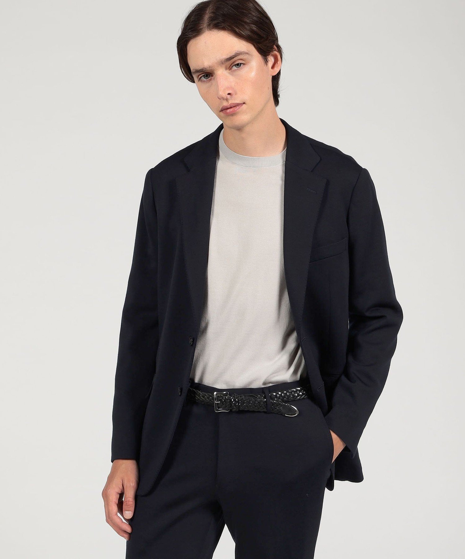 【SALE／58%OFF】TOMORROWLAND MEN ウールコットンジャージー シングルブレステッド2Bジャケット DONDI トゥモローランド ジャケット・アウター テーラードジャケット・ブレザー グレー ネイビー【送料無料】