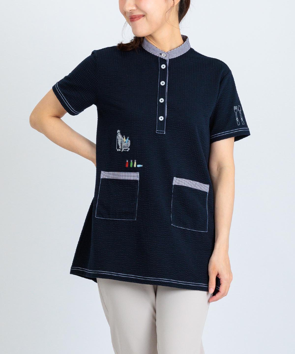 Picone Club 【ピッコーネクラブ公式】サッカー地速乾チュニック ピッコーネクラブ トップス カットソー・Tシャツ ネイビー ホワイト【送料無料】