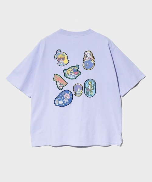 GSC WOMENS SELECT ScoLar/スカラー ワッペンTEE (WOMENS) ゴースローキャラバン トップス カットソー・Tシャツ ホワイト ブラック パープル