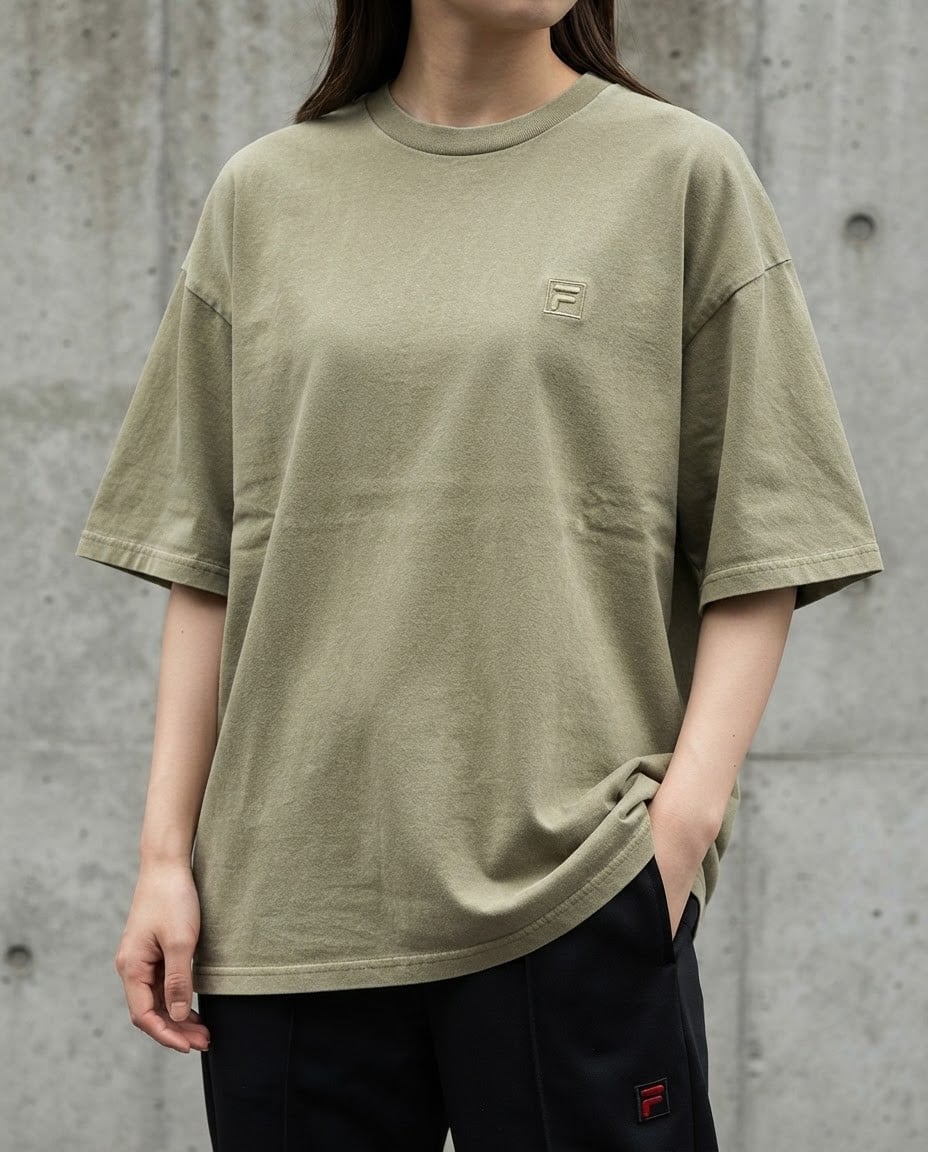 【SALE／30%OFF】FILA PIGMENT S/S TEE フィラ トップス カットソー・Tシャツ ブラック グレー ベージュ