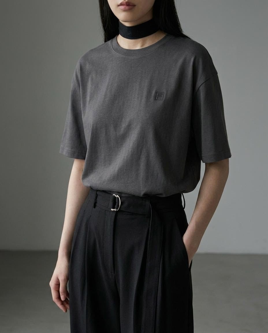 PIGMENT S/S TEE フィラ トップス カットソー・Tシャツ ブラック グレー ベージュ