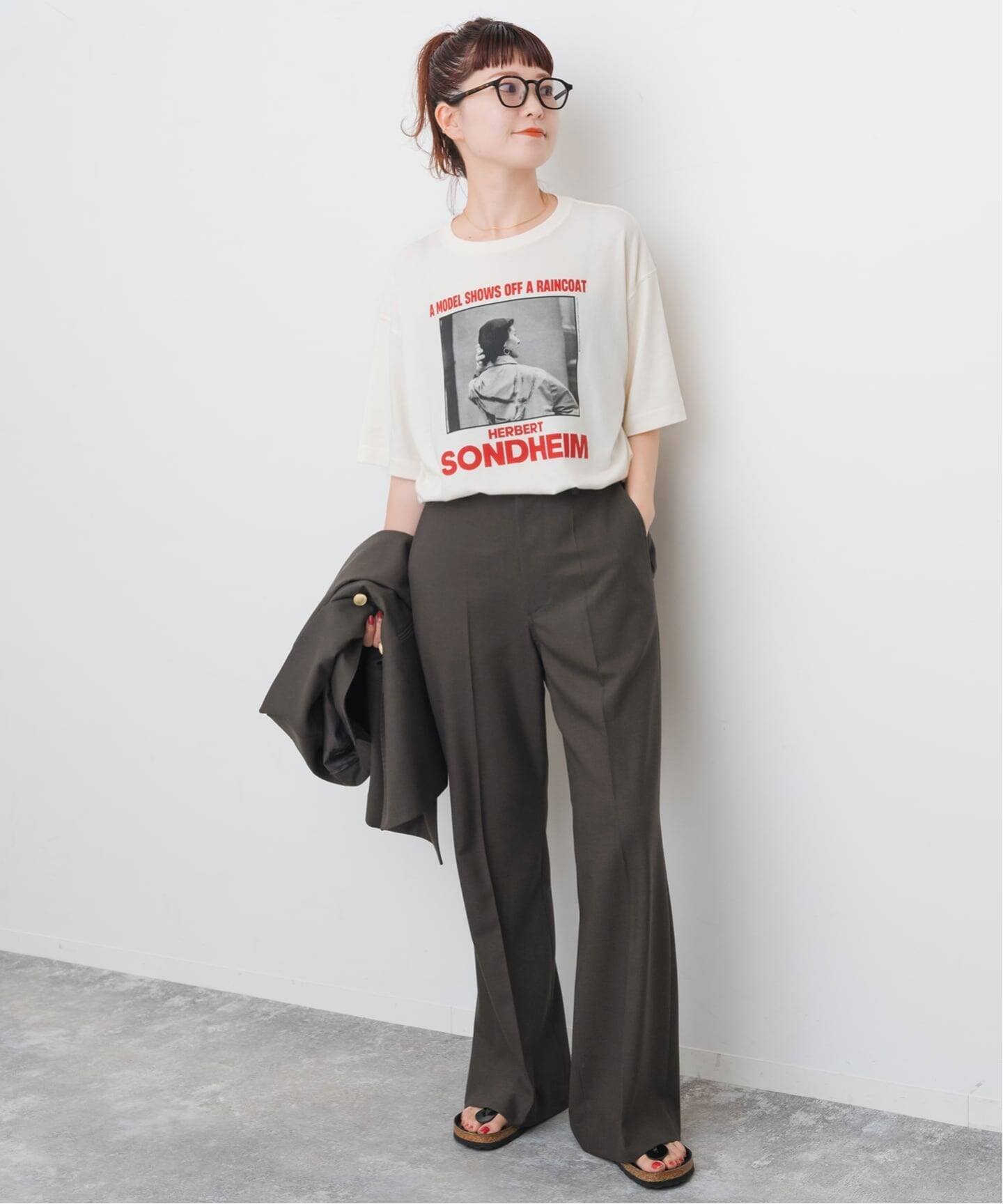 Spick & Span 《セットアップ可 / 追加》ウールブレンドパンツ スピックアンドスパン パンツ スラックス・ドレスパンツ ネイビー ブラウン