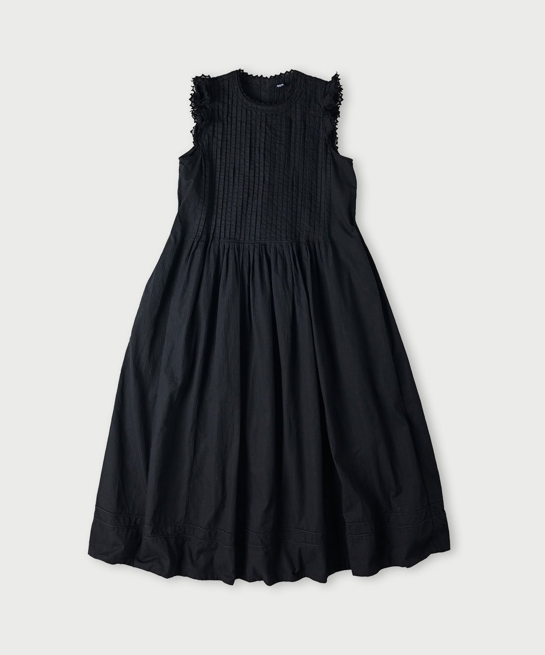 45R ドビーストライプのタックフレアドレス フォーティファイブアール ワンピース・ドレス ワンピース ブラック【送料無料】のサムネイル