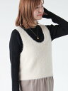 【SALE/60%OFF】Lugnoncure 前後2WAYフェザーニットビスチェ テチチ トップス ニット グレー ホワイト