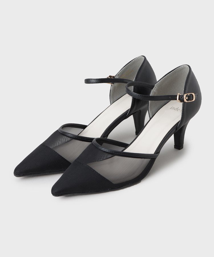 index チュールセパレートパンプス インデックス シューズ・靴 パンプス ベージュ ブラック【送料無料】のサムネイル