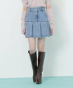 JILL by JILL STUART ボックスプリーツデニムミニスカート ジル バイ ジル スチュアート スカート その他のスカート ブルー ピンク【送料無料】