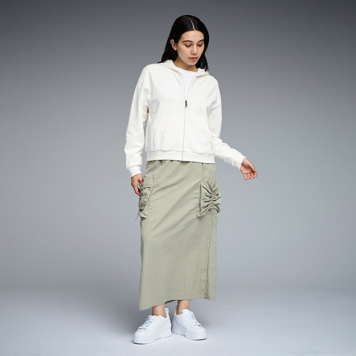 【SALE／30%OFF】PUMA ウィメンズ ESS MX リラックスド フルジップ スウェット プーマ ジャケット・アウター ナイロンジャケット ホワイト【送料無料】