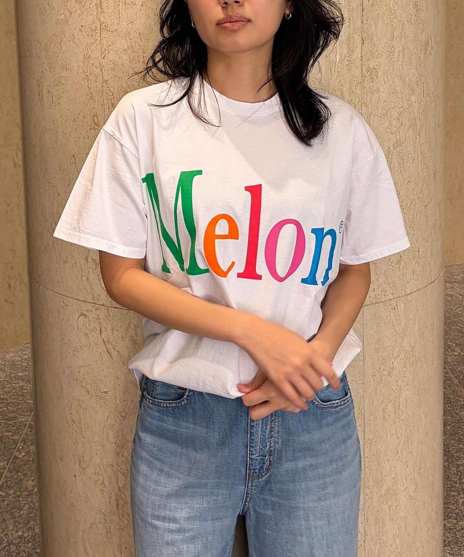 Rouge vif la cle 【byeA./バイエー】Melon TEE/ロゴTシャツ ルージュ・ヴィフ ラクレ トップス カットソー・Tシャツ ホワイト ブラック