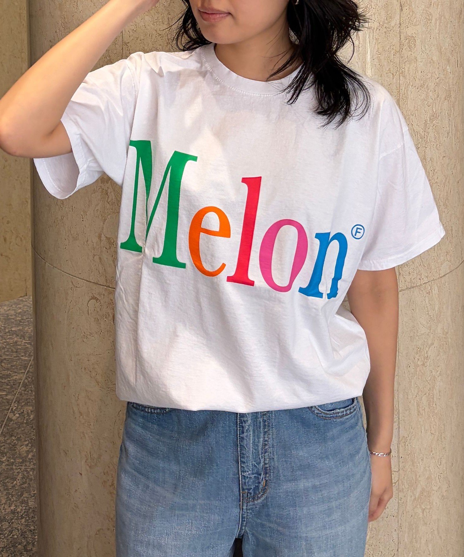Rouge vif la cle 【byeA./バイエー】Melon TEE/ロゴTシャツ ルージュ・ヴィフ ラクレ トップス カットソー・Tシャツ ホワイト ブラック