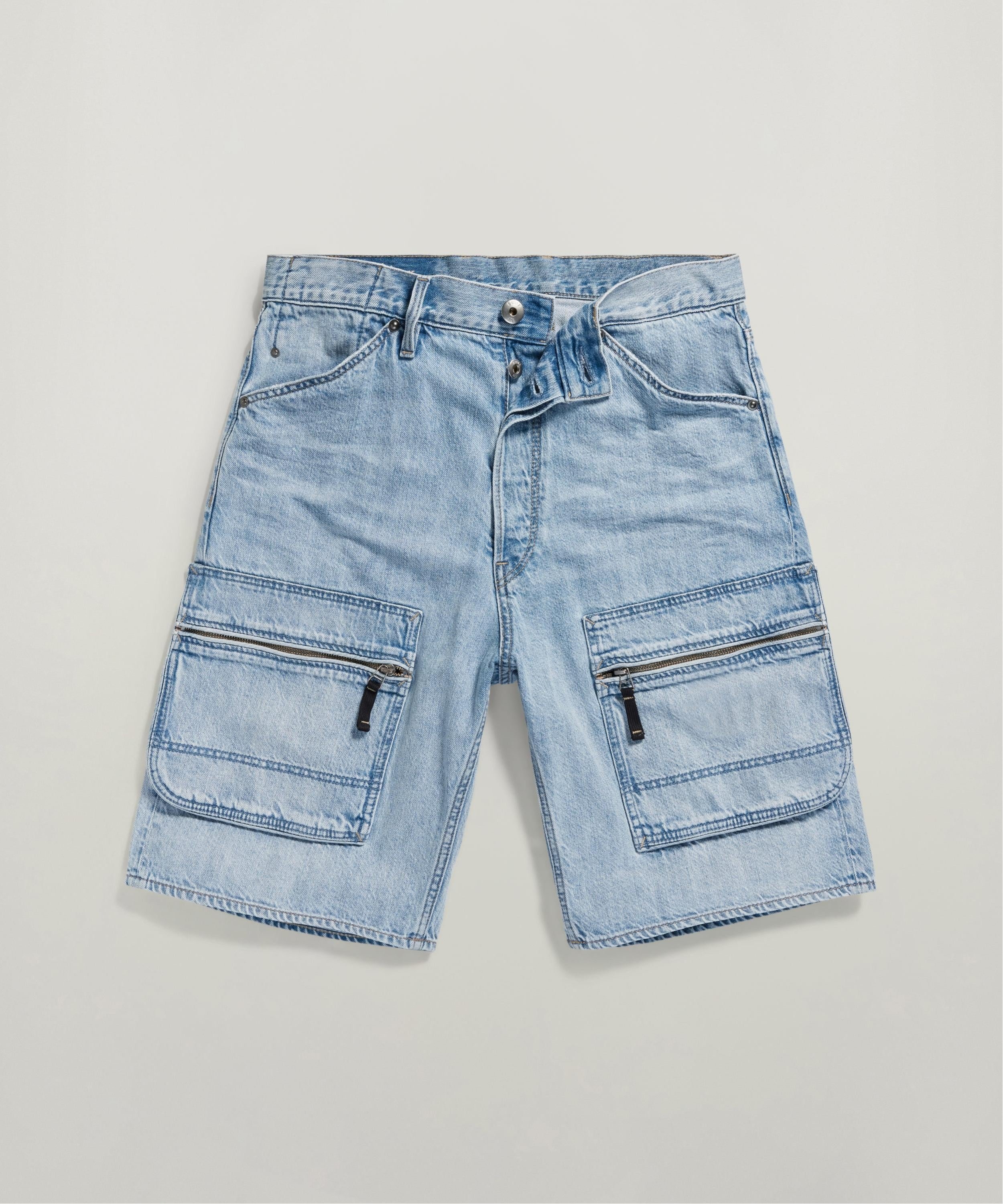【公式ショップ】DENIM CARGO LOOSE SHORTS/ワイドカーゴデニムショートパンツ ジースターロゥ パンツ ジーンズ・デニムパンツ ブルー