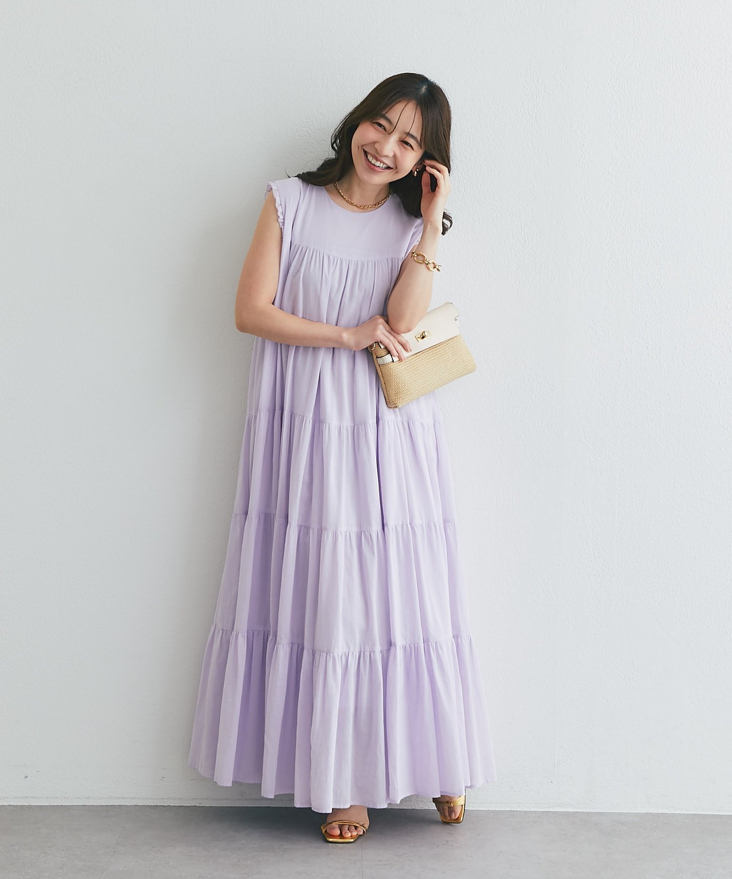 La boutique BonBon 【今すぐお届け!・2サイズ展開】ティアードワンピース ラブティックボンボン ワンピース・ドレス その他のワンピース・ドレス ブラック グレー ブルー【送料無料】