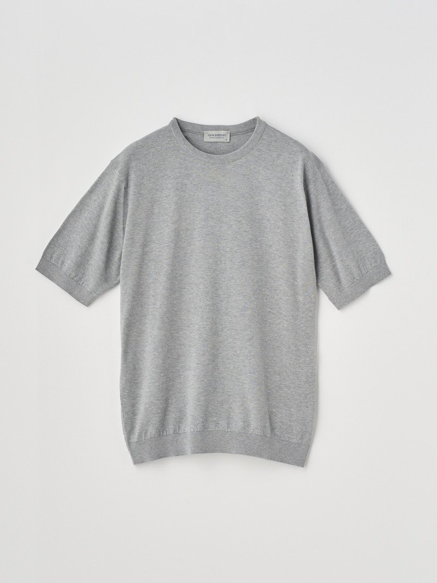 JOHN SMEDLEY Crew neck T-shirt ｜ S4633 ｜ 30G ジョンスメドレー トップス ニット シルバー【送料無料】