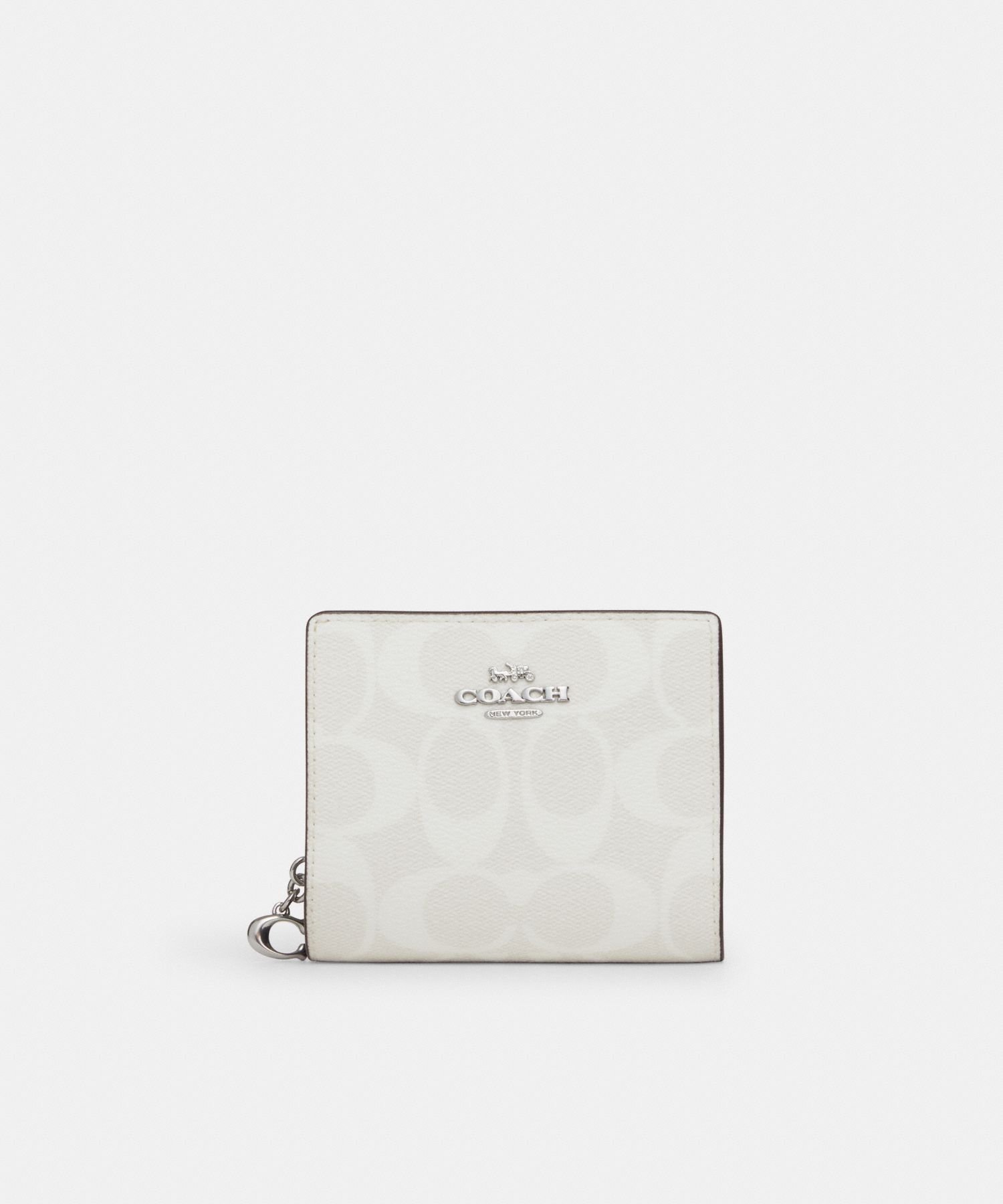 【SALE／62%OFF】COACH OUTLET スナップ ウォレット シグネチャー キャンバス コーチ　アウトレット 財布・ポーチ・ケース 財布 ホワイト【送料無料】のサムネイル
